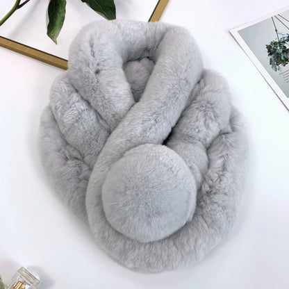 Winter Real Rabbit Fur Scarf - Cozy & Stylish