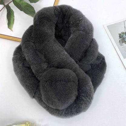 Winter Real Rabbit Fur Scarf - Cozy & Stylish