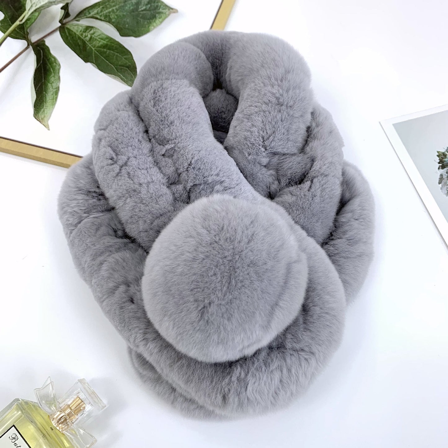 Winter Real Rabbit Fur Scarf - Cozy & Stylish