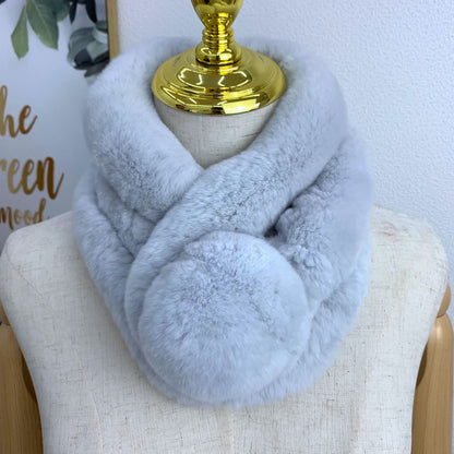 Winter Real Rabbit Fur Scarf - Cozy & Stylish