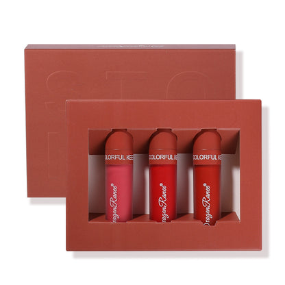 3-Pack Matte Lip Gloss Set, Non-Transfer-Homeunderwear