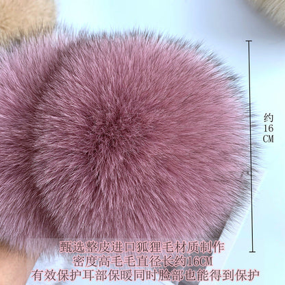 Cute Winter Fox Fur Ear Muffs - Warm & Stylish