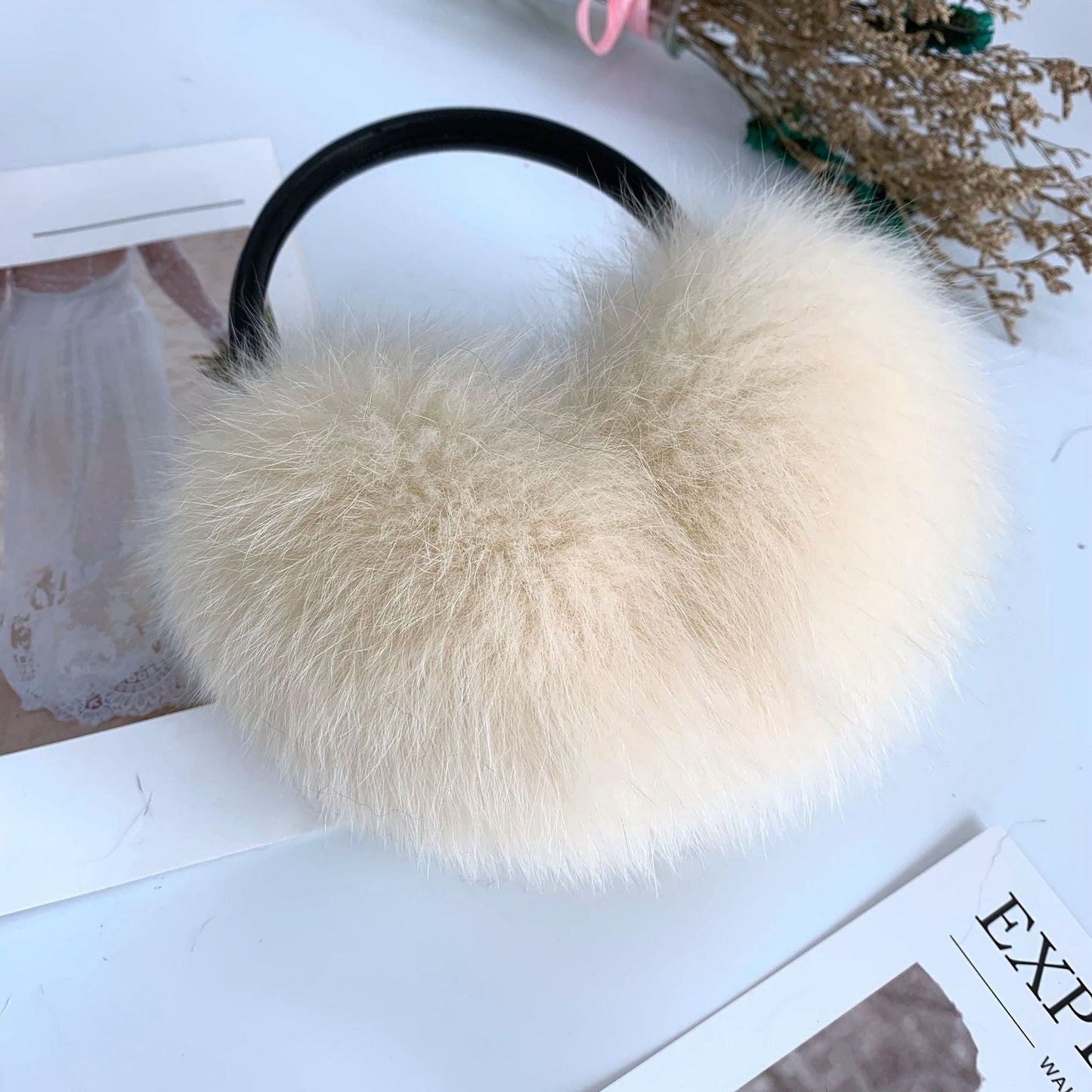 Cute Winter Fox Fur Ear Muffs - Warm & Stylish