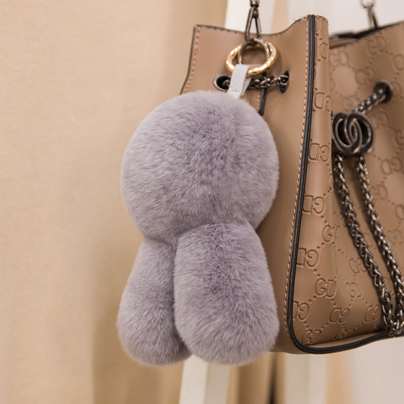 Cute Real Rabbit Fur Bunny Keychain & Bag Charm