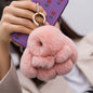 Cute Diamond-Encrusted Real Rabbit Fur Bunny Charm