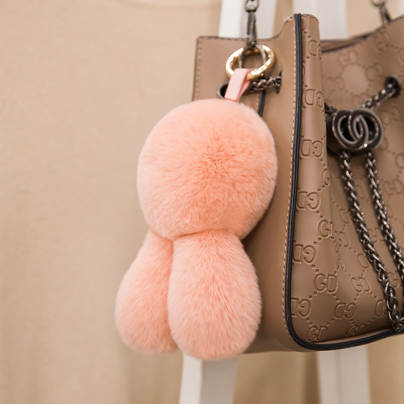 Cute Real Rabbit Fur Bunny Keychain & Bag Charm