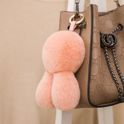 Cute Real Rabbit Fur Bunny Keychain & Bag Charm