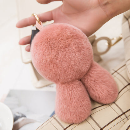 Cute Real Rabbit Fur Bunny Keychain & Bag Charm