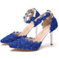 Elegant Lace Single-Strap Stiletto Sandals-Heel Height 9.5CM-Homeunderwear