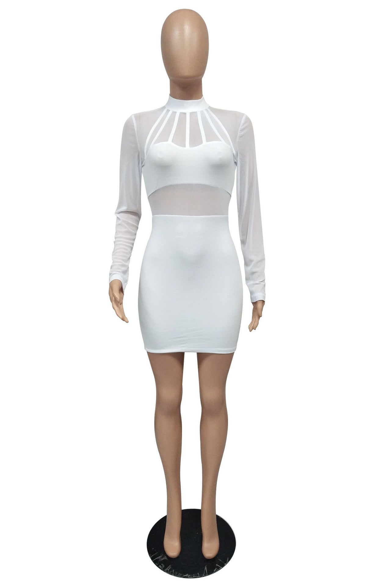 Sexy Mesh Long Sleeve Party Dress