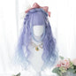 Free Shipping For Hivava Long Curly Mixed Blue/Purple Pink Ombre Lolita Cosplay Wig