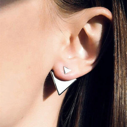 Street Fashion Asymmetric Geometric Triangle Earrings-Homeunderwear