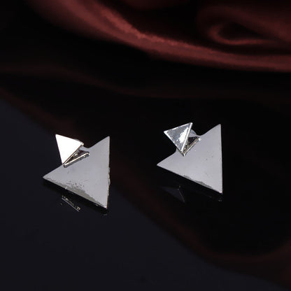 Street Fashion Asymmetric Geometric Triangle Earrings-Homeunderwear