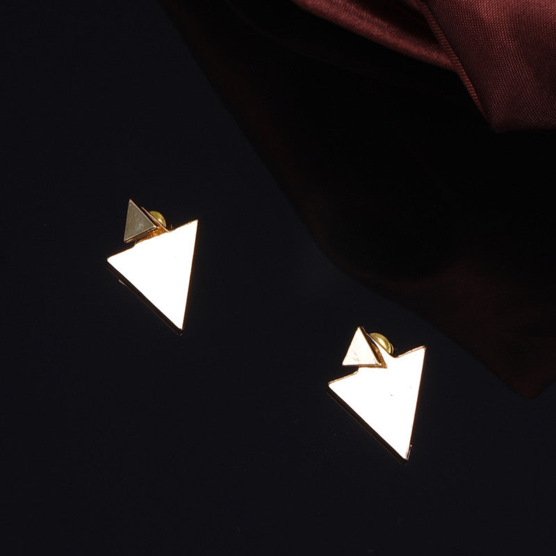 Street Fashion Asymmetric Geometric Triangle Earrings-Homeunderwear