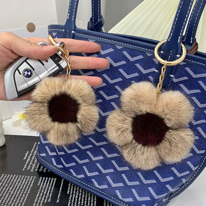 Cute Mink Fur Sunflower Charm - Bag Accessory