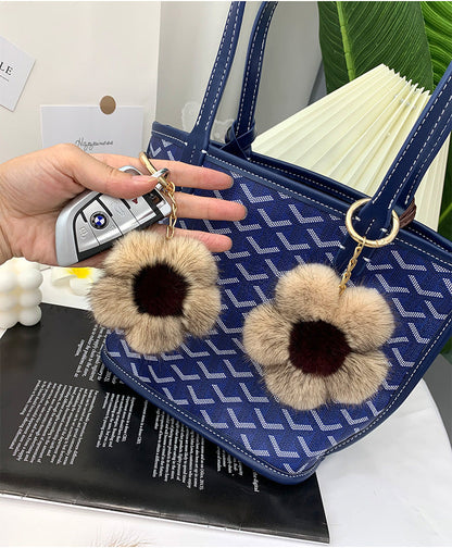 Cute Mink Fur Sunflower Charm - Bag Accessory