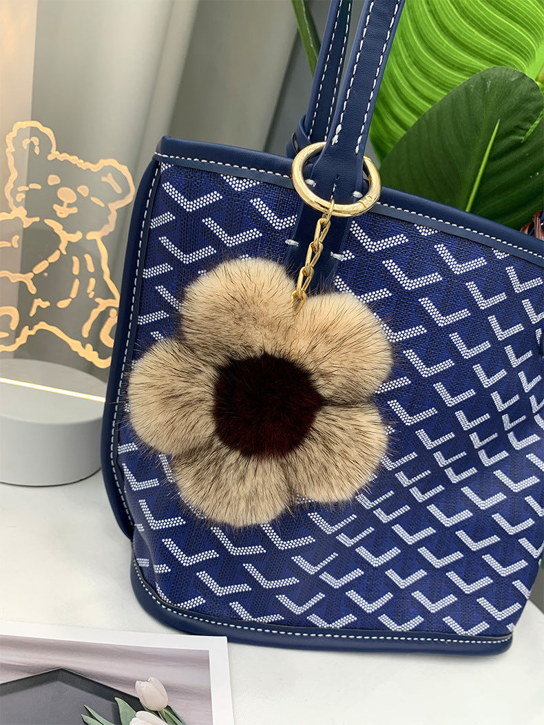 Cute Mink Fur Sunflower Charm - Bag Accessory