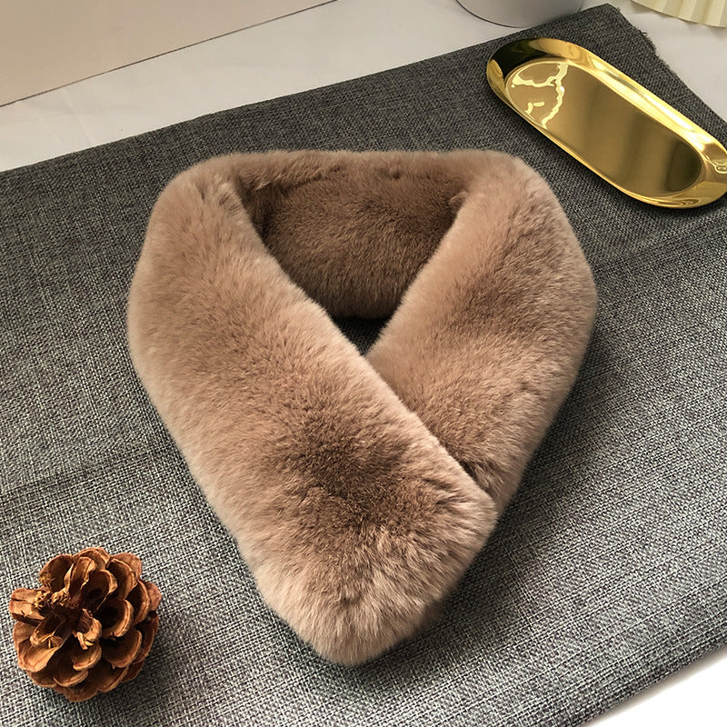 Women's Winter Real Rabbit Fur Thick Warm Scarf - New Korean Style