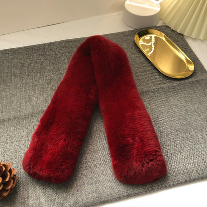 Women's Winter Real Rabbit Fur Thick Warm Scarf - New Korean Style