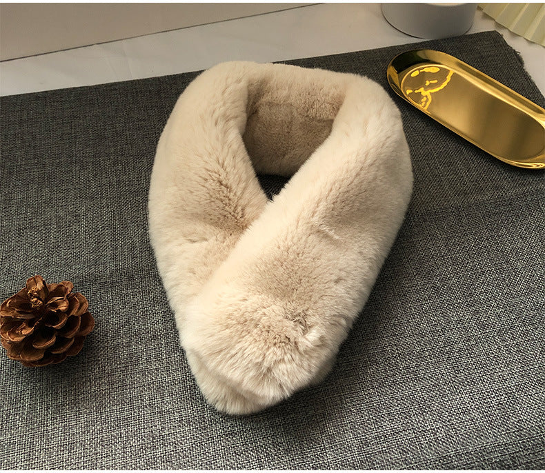 Women's Winter Real Rabbit Fur Thick Warm Scarf - New Korean Style