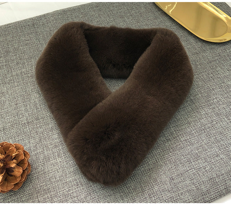 Women's Winter Real Rabbit Fur Thick Warm Scarf - New Korean Style