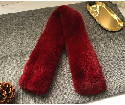 Women's Winter Real Rabbit Fur Thick Warm Scarf - New Korean Style