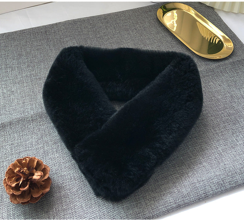 Women's Winter Real Rabbit Fur Thick Warm Scarf - New Korean Style