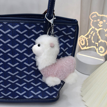 Cute Alpaca Wool Charm Keychain & Bag Accessory