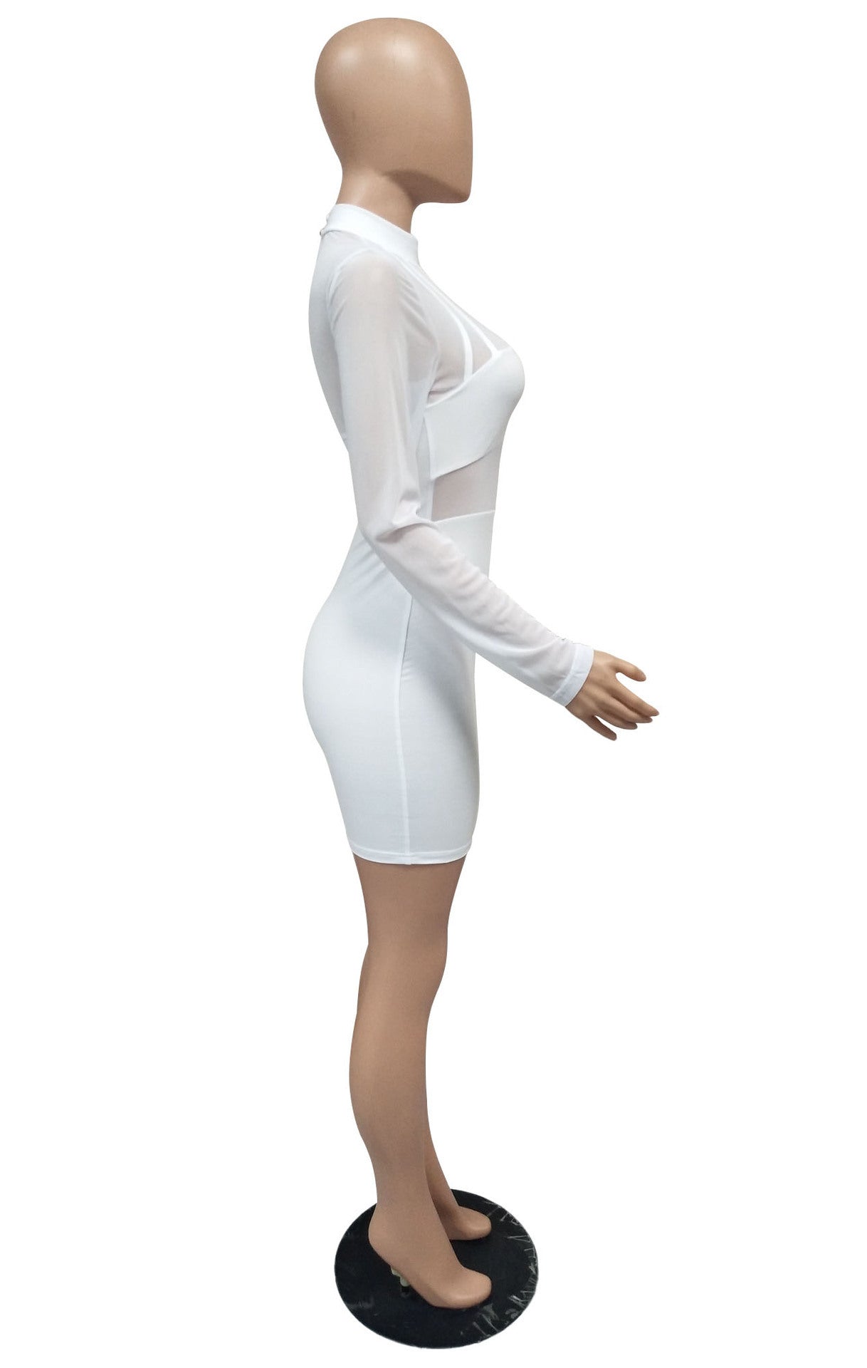 Sexy Mesh Long Sleeve Party Dress