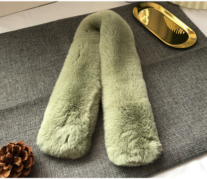 Women's Winter Real Rabbit Fur Thick Warm Scarf - New Korean Style