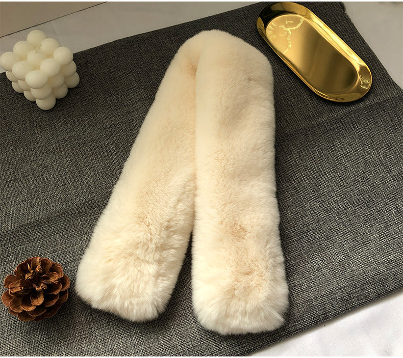 Women's Winter Real Rabbit Fur Thick Warm Scarf - New Korean Style