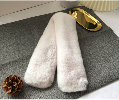 Women's Winter Real Rabbit Fur Thick Warm Scarf - New Korean Style