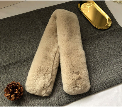 Women's Winter Real Rabbit Fur Thick Warm Scarf - New Korean Style