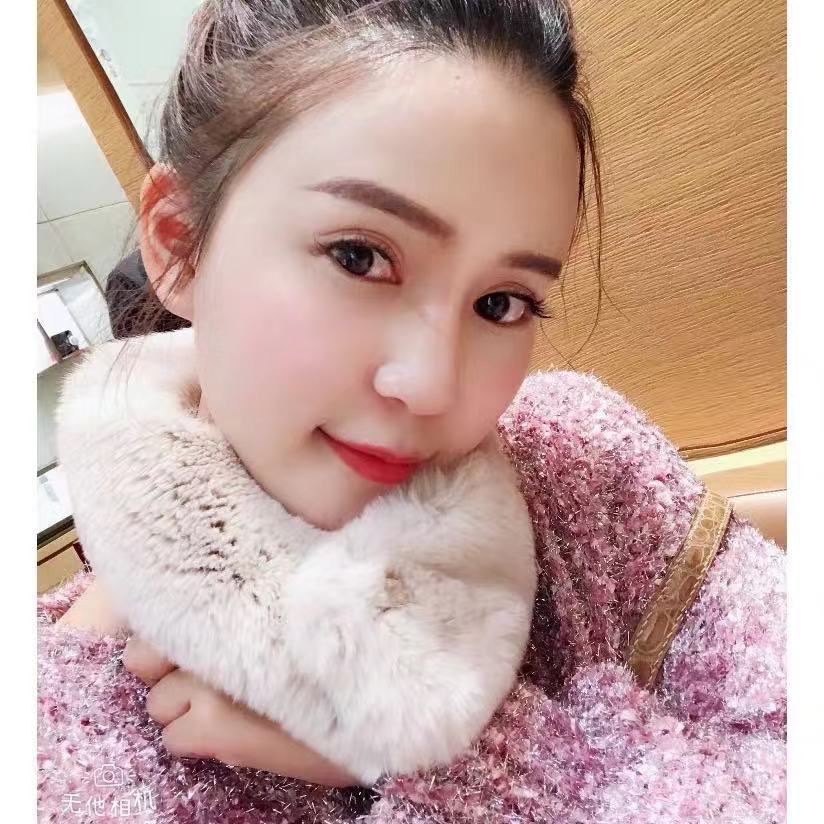 Women's Winter Real Rabbit Fur Thick Warm Scarf - New Korean Style