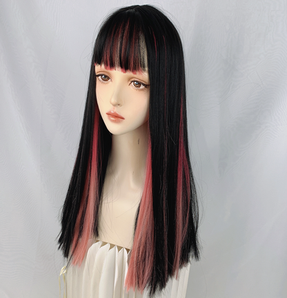 Free Shipping For Hivava Lolita Highlighting Black Powder Wig