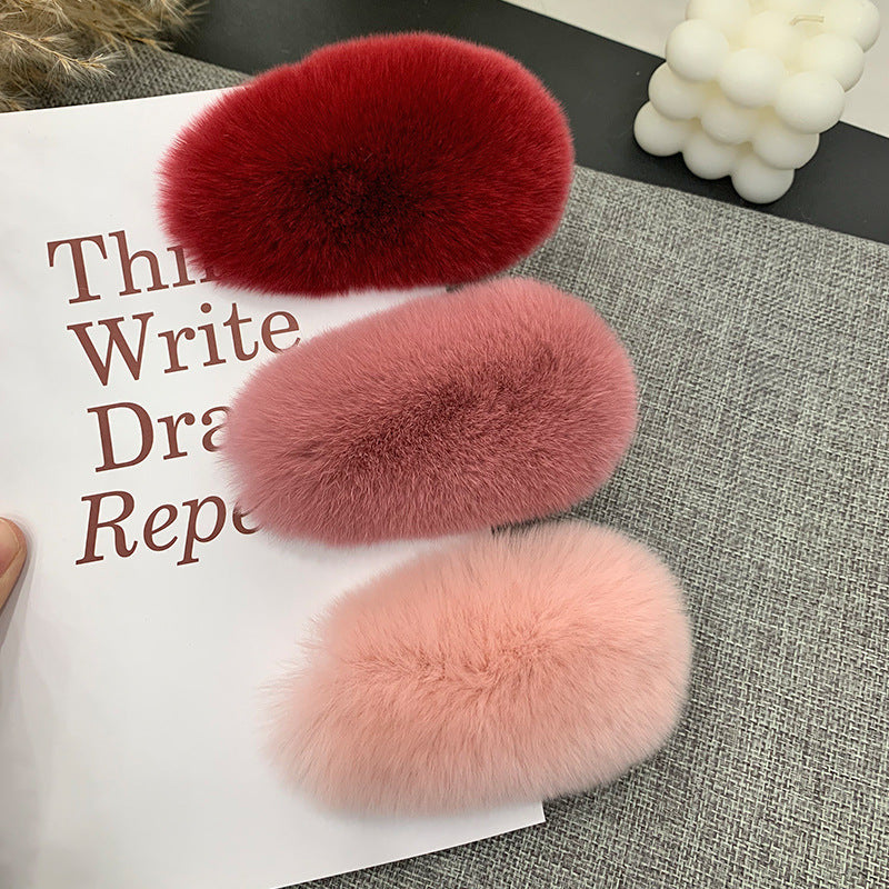 Cute Real Rabbit Fur Hair Clips - Sweet & Trendy