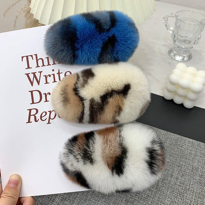 Cute Real Rabbit Fur Hair Clips - Sweet & Trendy