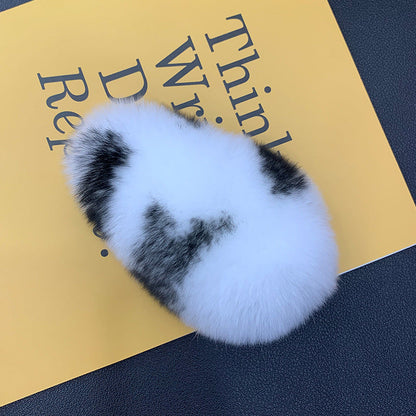 Cute Real Rabbit Fur Hair Clips - Sweet & Trendy