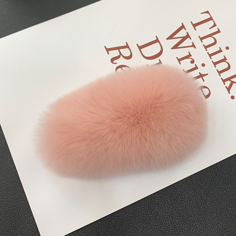 Cute Real Rabbit Fur Hair Clips - Sweet & Trendy