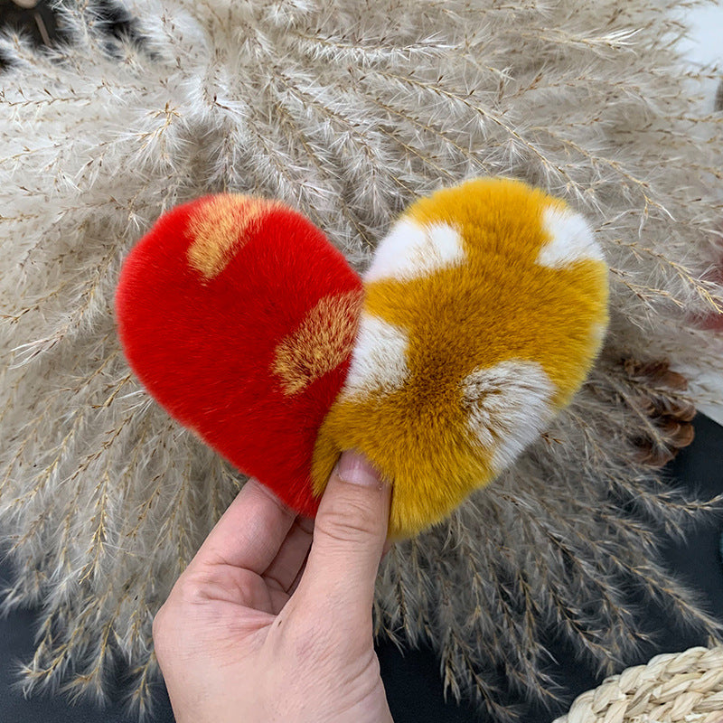 Cute Real Rabbit Fur Hair Clips - Sweet & Trendy