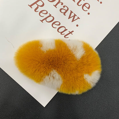 Cute Real Rabbit Fur Hair Clips - Sweet & Trendy