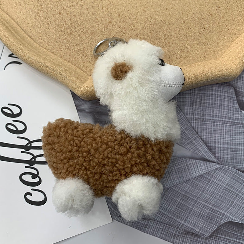 Cute Alpaca Wool Charm Keychain & Bag Accessory