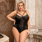 Plus Size Lace Concealed Button-Free Bodysuit