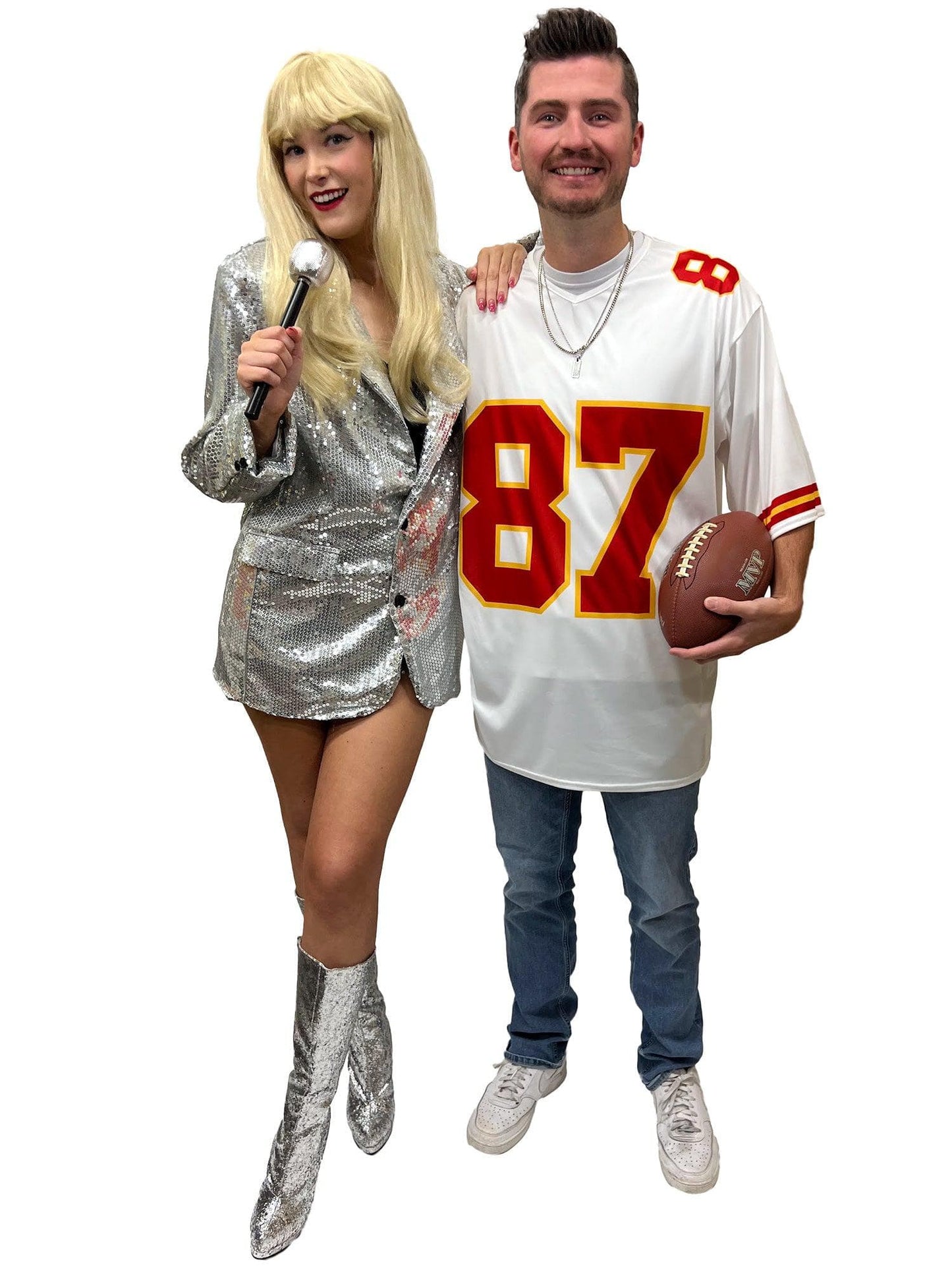 Free Shipping For Football Player and Pop Star Couple's Costume Kit - Silver