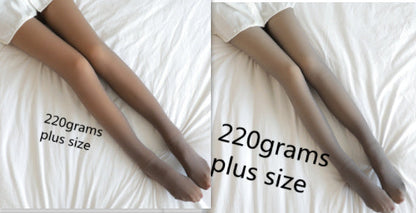 Fake Translucent Plus Size Leggings Fleece Lined Tights Fall And Winter Warm Fleece Pantyhose Women Fleece Lined Pantyhose Thermal Winter Tights