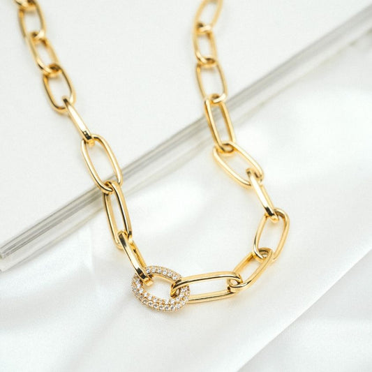 Free Shipping For  Golden Plated Chain Choker Necklace