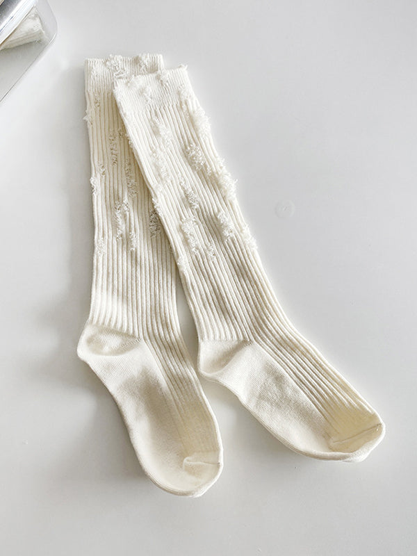 Fashion Hollow Solid Color Socks Accessories-Homeunderwear