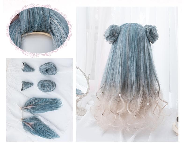 Free Shipping For Hivava Pastel Mixed Color Lolita long Curl Wig