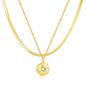 Free Shipping For Golden Gold Plated Stainless Steel Layered Necklace with Stone