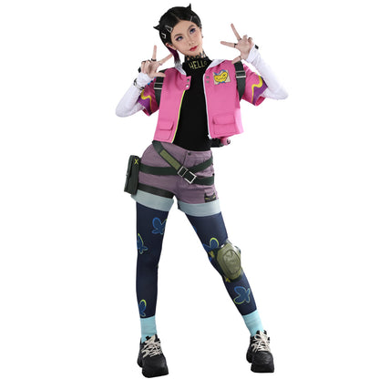 Free Shipping For_alorant Game Clove Women Pink Top Pants Set Party Carnival Halloween Cosplay Costume